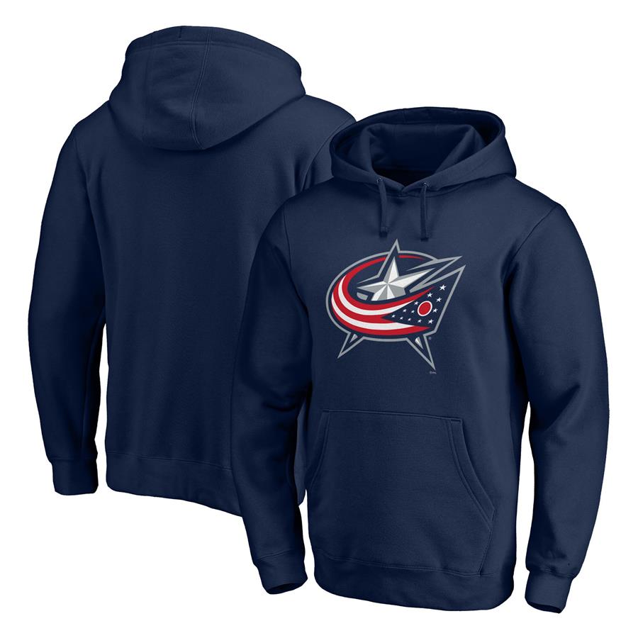 Columbus Blue Jackets Fanatics Branded Primary Team Logo Fleece Pullover Hoodie - Navy