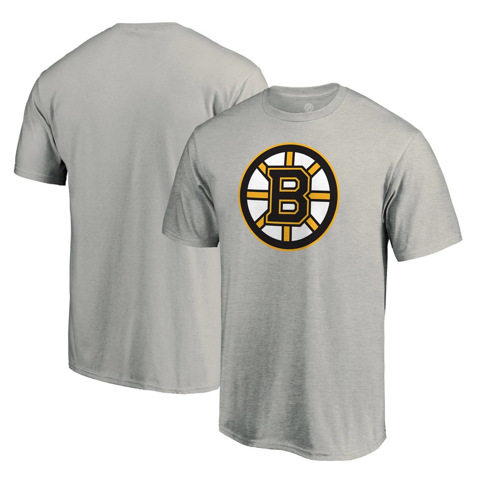 Boston Bruins Fanatics Branded Team Primary Logo T-Shirt - Gray
