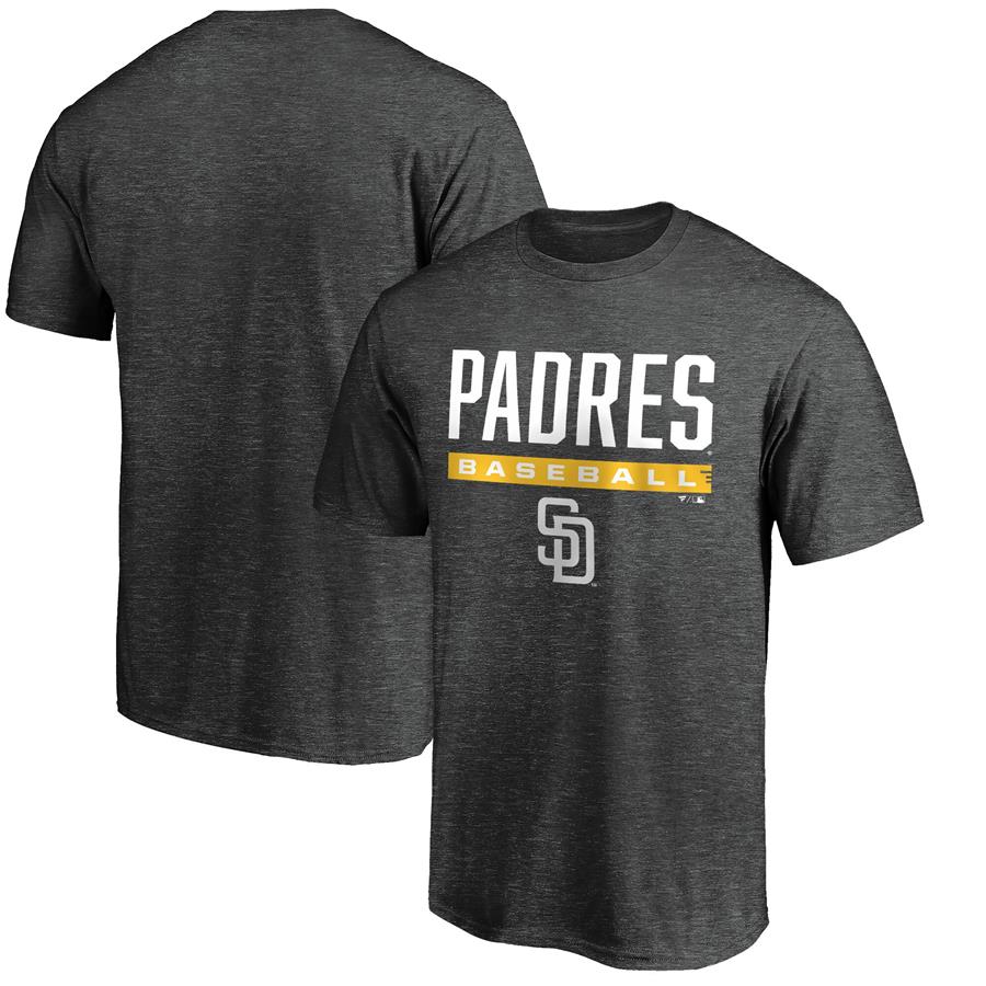 San Diego Padres Fanatics Branded Win Stripe T-Shirt - Charcoal
