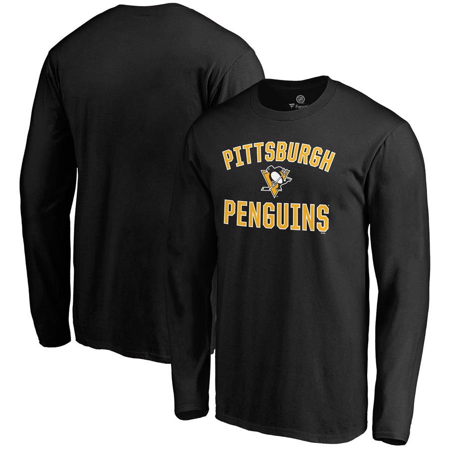 Pittsburgh Penguins Fanatics Branded Team Victory Arch Long Sleeve T-Shirt - Black