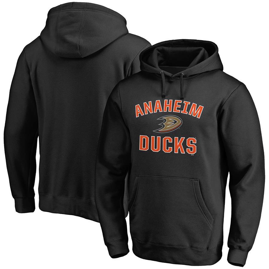 Anaheim Ducks Fanatics Branded Team Victory Arch Pullover Hoodie - Black