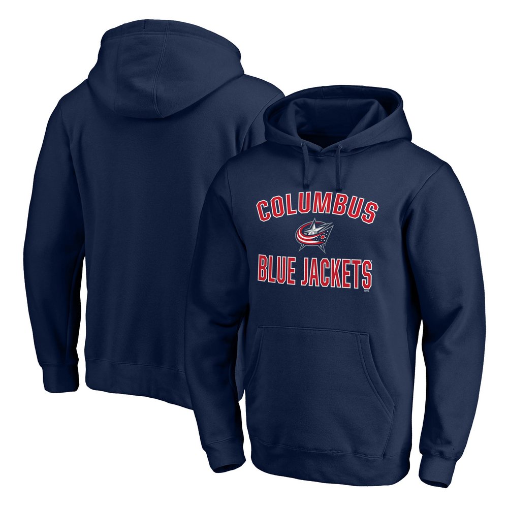 Columbus Blue Jackets Fanatics Branded Team Victory Arch Pullover Hoodie - Navy