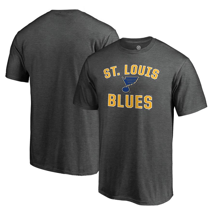 St. Louis Blues Fanatics Branded Team Victory Arch T-Shirt - Heathered Charcoal