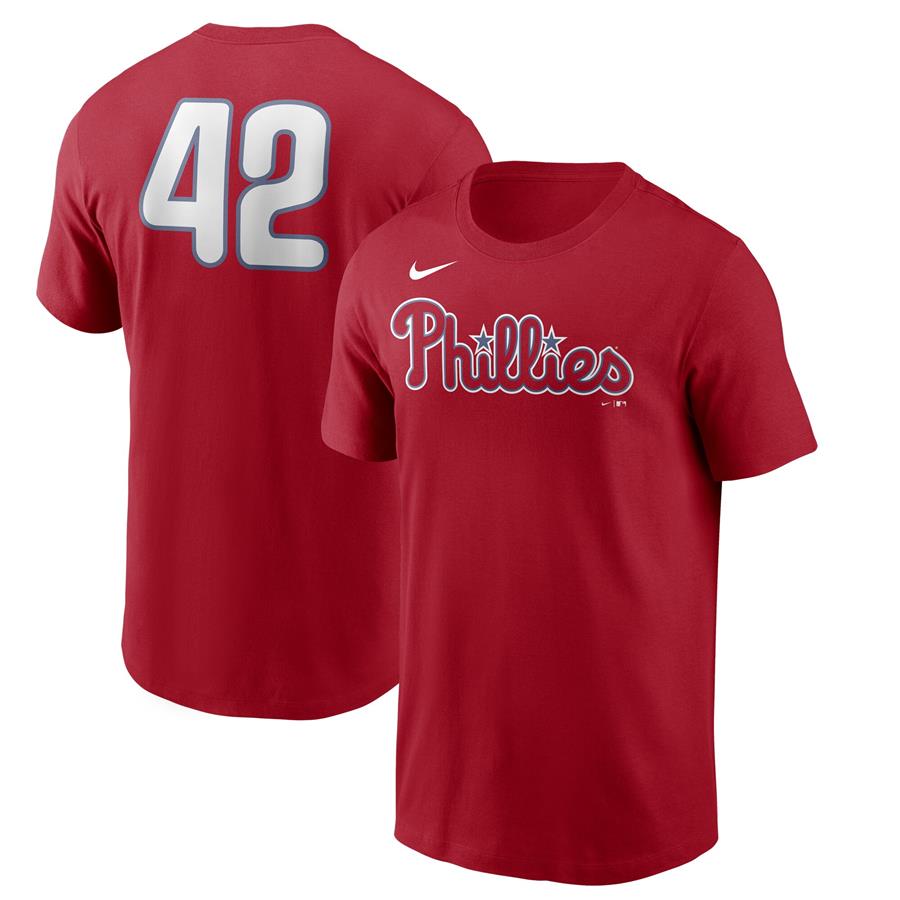 Philadelphia Phillies Nike Jackie Robinson Day Team 42 T-Shirt - Red