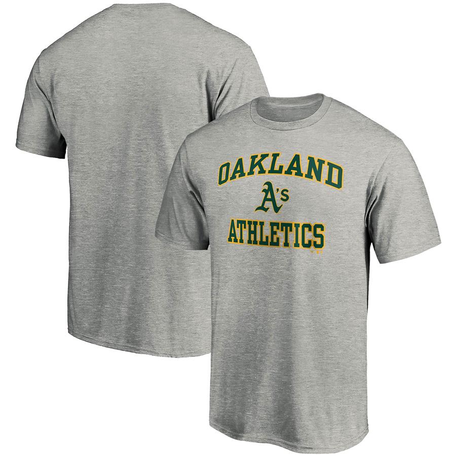 Oakland Athletics Fanatics Branded Heart & Soul T-Shirt - Heathered Gray
