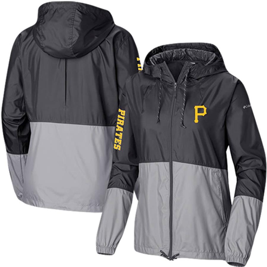 Pittsburgh Pirates Columbia Women's Flash Forward Windbreaker Full-Zip Jacket - Black