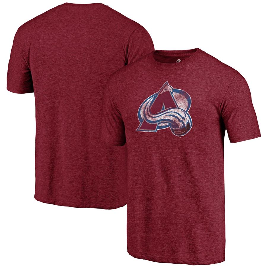 Colorado Avalanche Fanatics Branded Primary Logo Tri-Blend T-Shirt - Heathered Burgundy