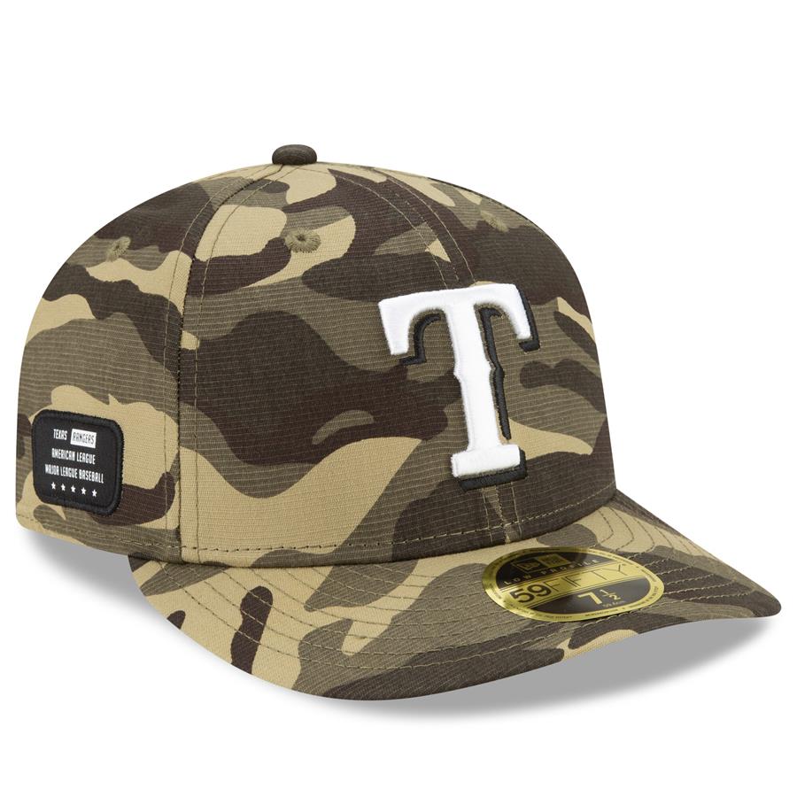 Texas Rangers New Era 2021 Armed Forces Day On-Field Low Profile 59FIFTY Fitted Hat - Camo