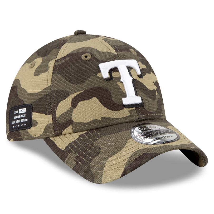 Texas Rangers New Era 2021 Armed Forces Day 9TWENTY Adjustable Hat - Camo