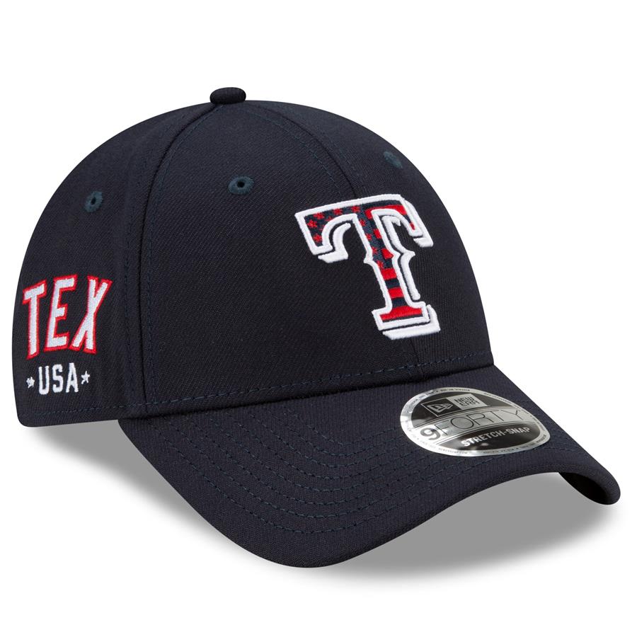Texas Rangers New Era 4th of July 9FORTY Snapback Adjustable Hat - Navy