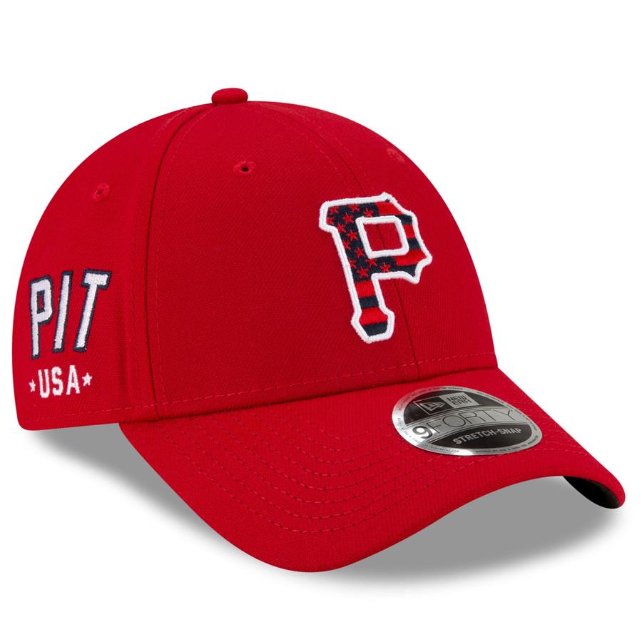 Pittsburgh Pirates New Era 4th of July 9FORTY Snapback Adjustable Hat - Red