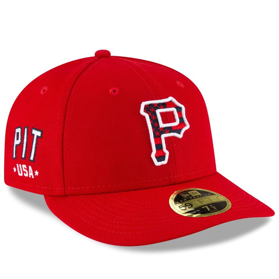 Pittsburgh Pirates New Era 4th of July On-Field Low Profile 59FIFTY Fitted Hat - Red
