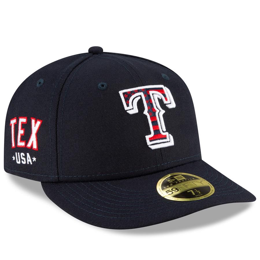 Texas Rangers New Era 4th of July On-Field Low Profile 59FIFTY Fitted Hat - Navy