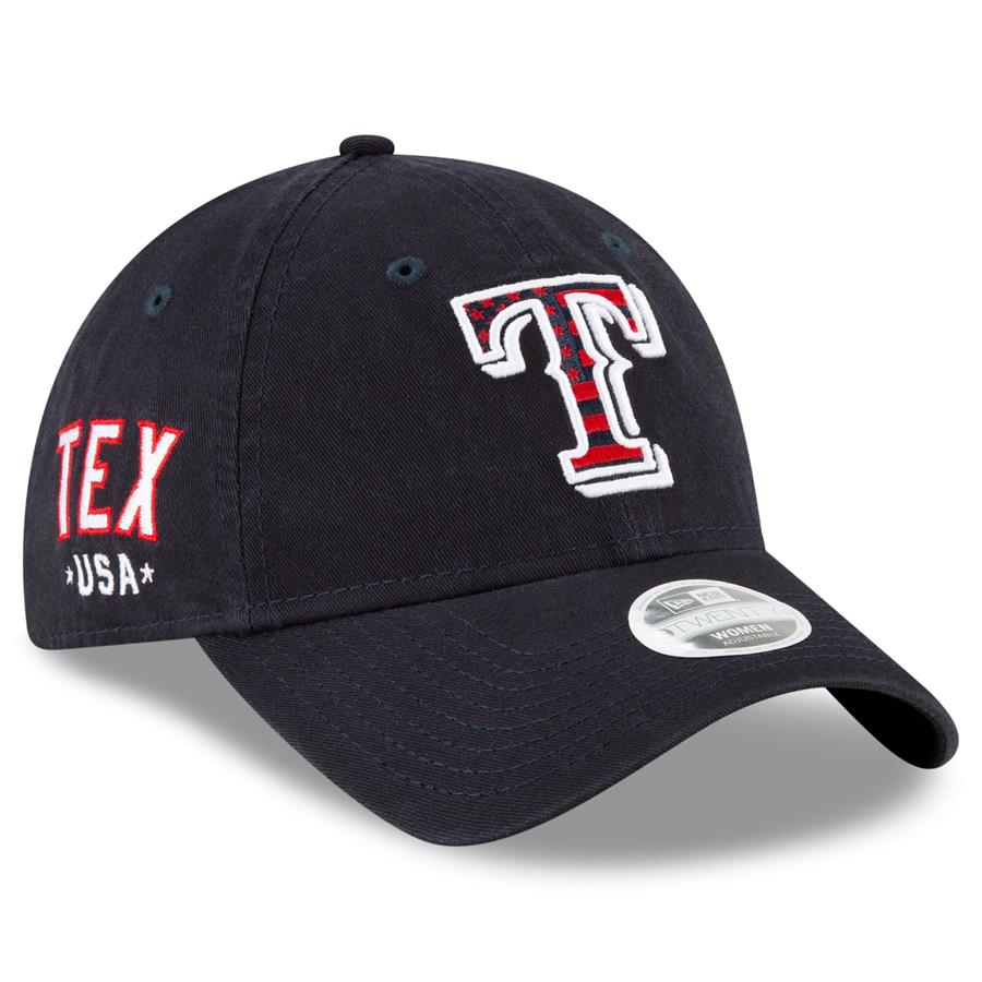 Texas Rangers New Era Women's 4th of July 9TWENTY Adjustable Hat - Navy