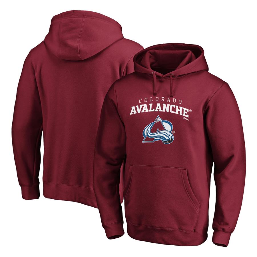 Colorado Avalanche Fanatics Branded Team Lockup Pullover Hoodie - Burgundy
