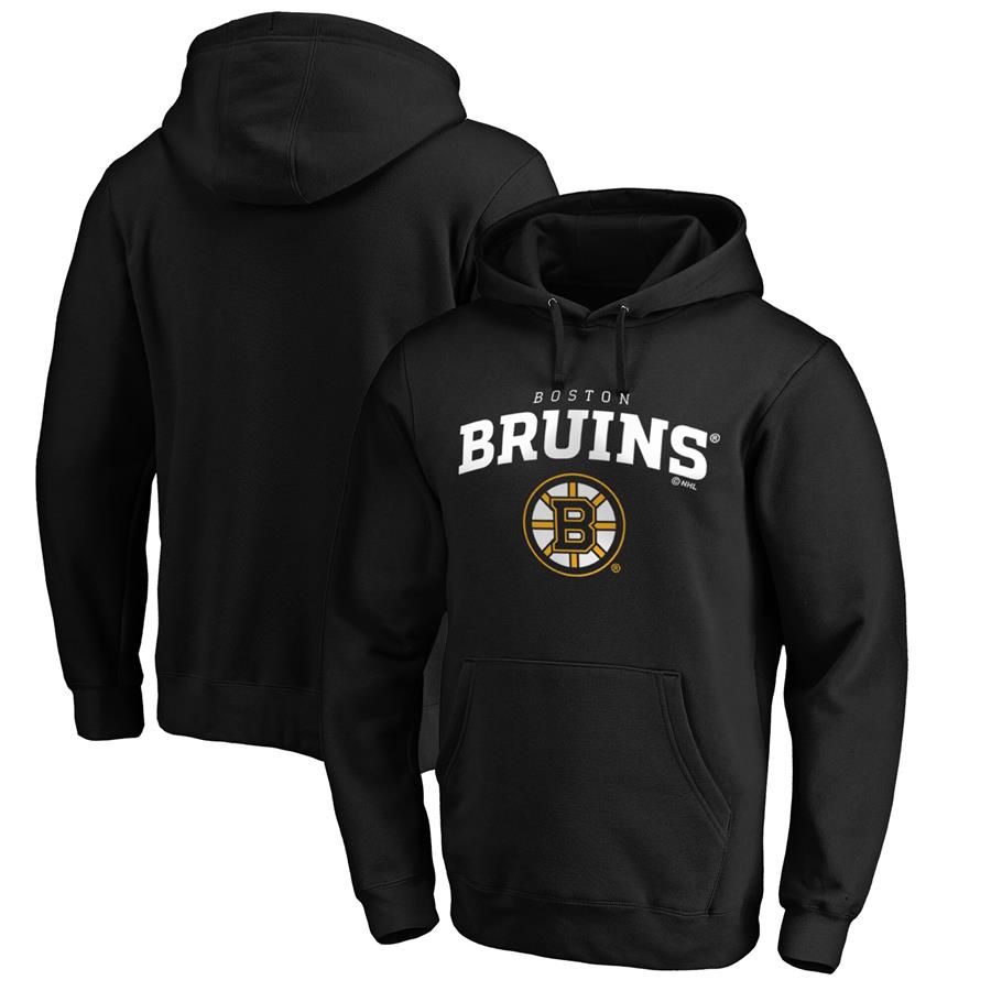 Boston Bruins Fanatics Branded Team Lockup Pullover Hoodie - Black