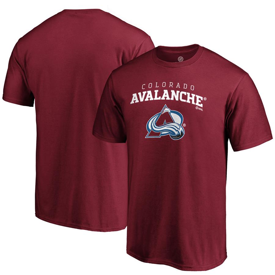 Colorado Avalanche Fanatics Branded Team Logo Lockup T-Shirt - Burgundy