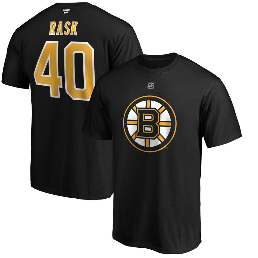 Tuukka Rask Boston Bruins Fanatics Branded Authentic Stack Player Name & Number T-Shirt - Black