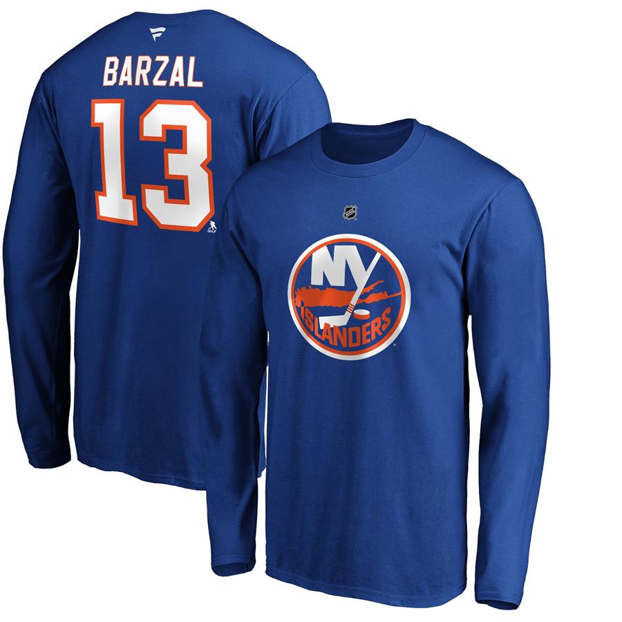 Mathew Barzal New York Islanders Fanatics Branded Authentic Stack Name & Number Long Sleeve T-Shirt - Royal