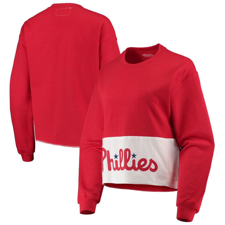 Philadelphia Phillies Refried Apparel Women's Sustainable Cropped Sweatshirt - Red