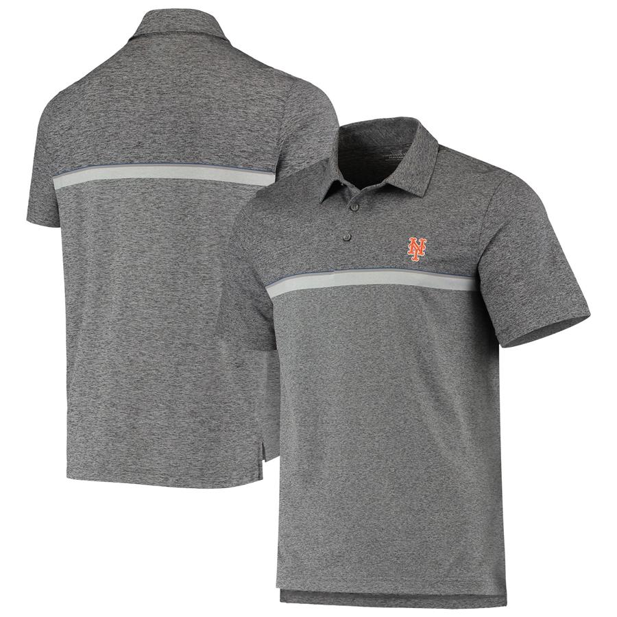 New York Mets Vineyard Vines Hawksbill Stripe Polo - Gray