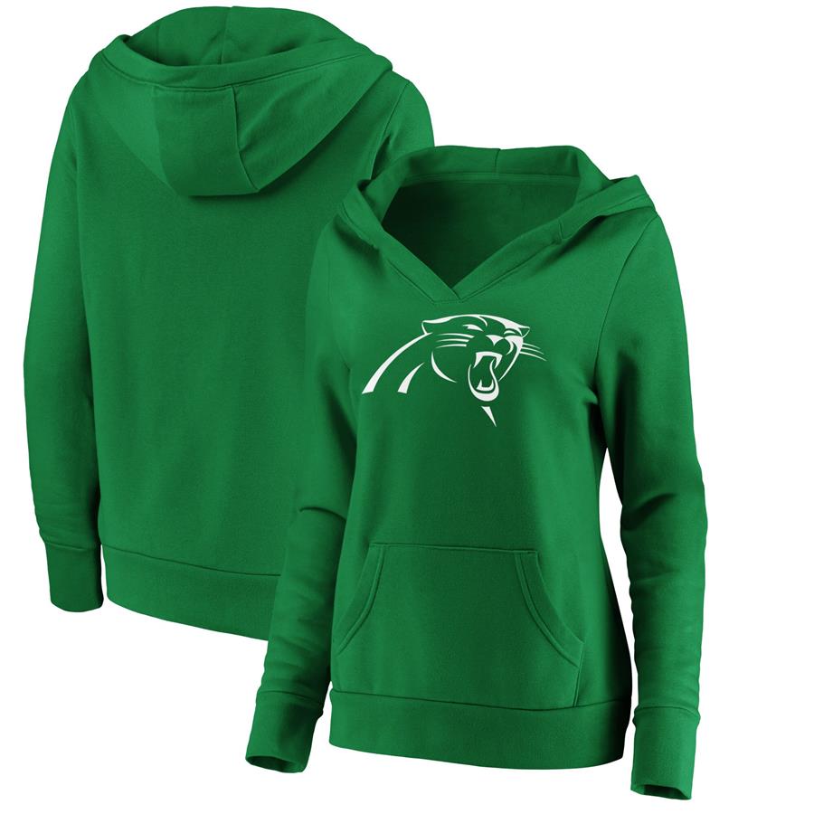 Carolina Panthers NFL Pro Line by Fanatics Branded Women's St. Patrick's Day White Logo Pullover Hoodie - Green
