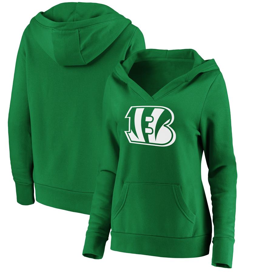 Cincinnati Bengals NFL Pro Line by Fanatics Branded Women's St. Patrick's Day White Logo Pullover Hoodie - Green