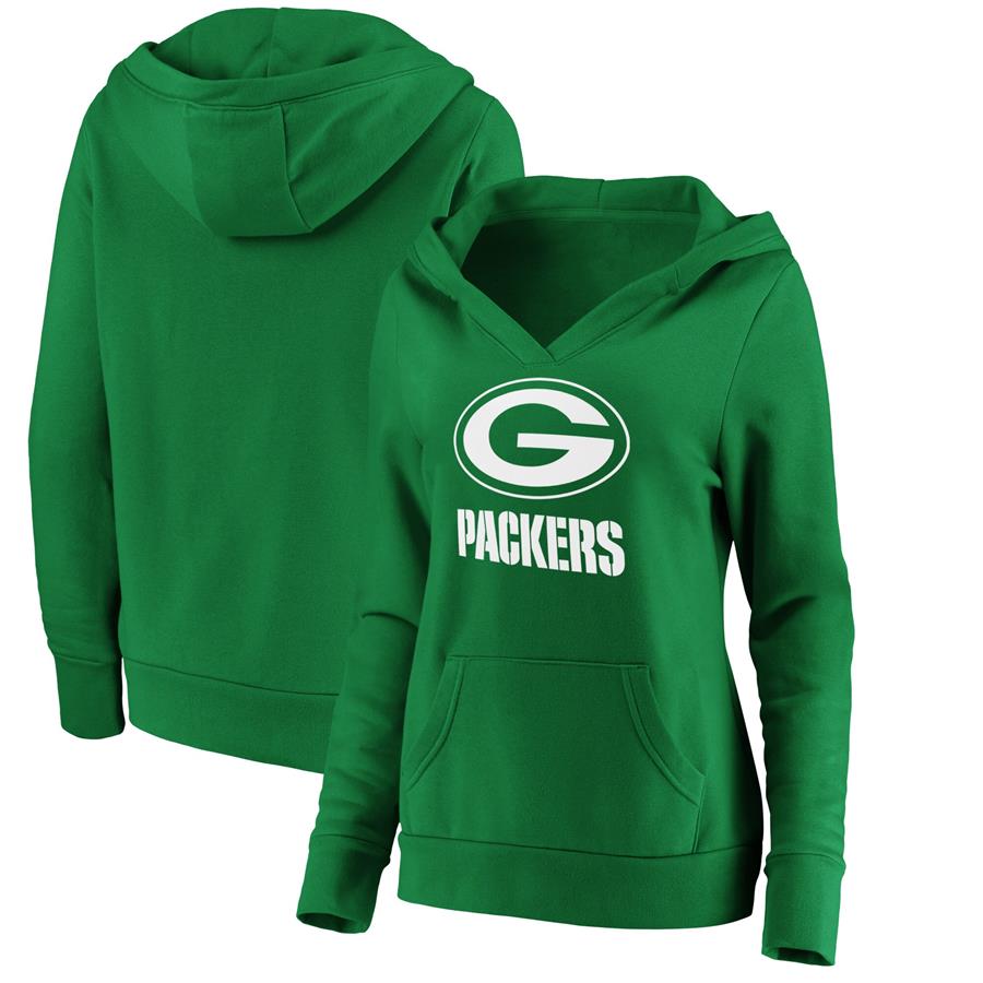 Green Bay Packers NFL Pro Line by Fanatics Branded Women's St. Patrick's Day White Logo Pullover Hoodie - Green