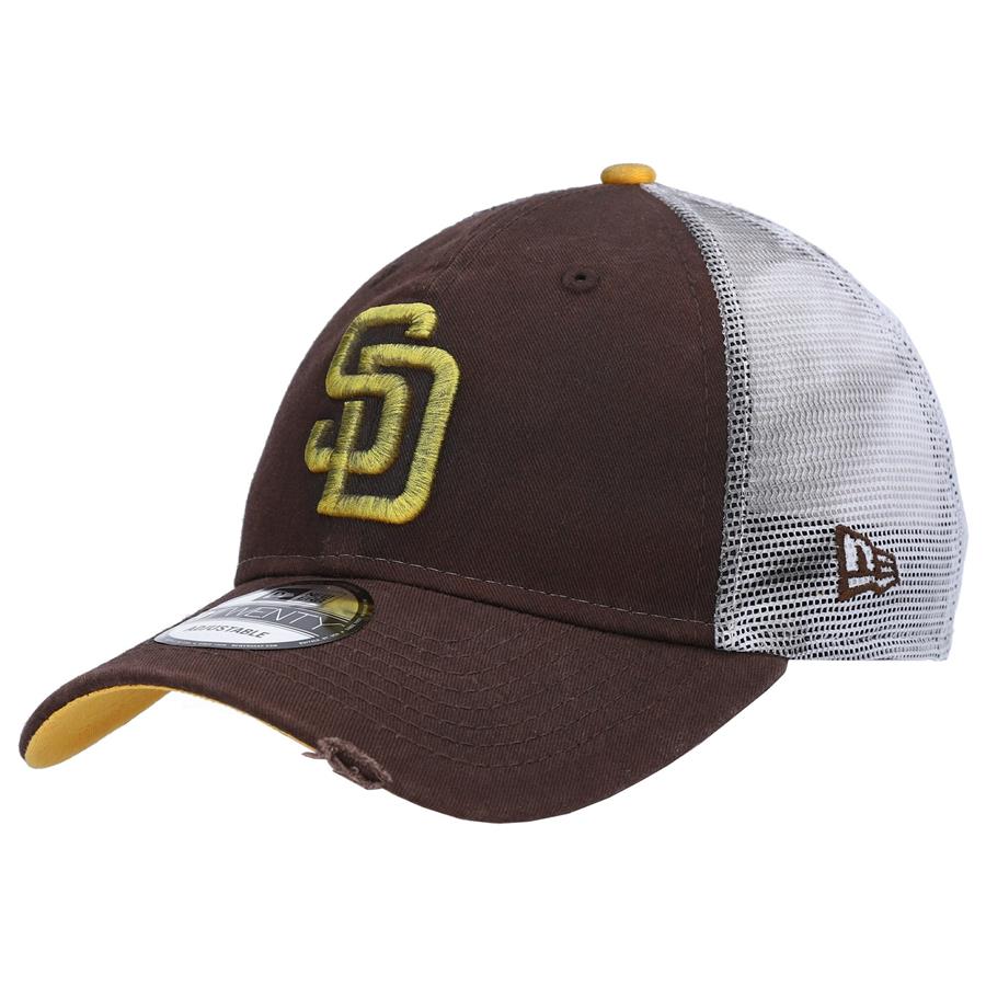 San Diego Padres New Era Team Rustic Trucker 9TWENTY Snapback Hat - Brown