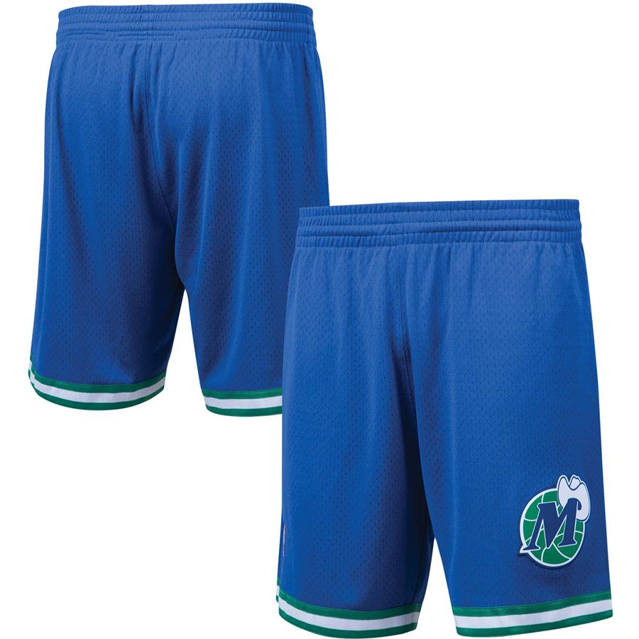 Dallas Mavericks Mitchell & Ness Hardwood Classics Primary Logo Swingman Shorts - Blue