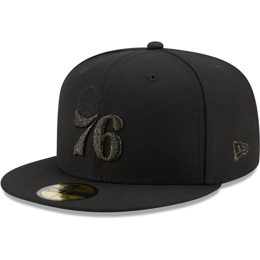 Philadelphia 76ers New Era Logo Spark 59FIFTY Fitted Hat - Black
