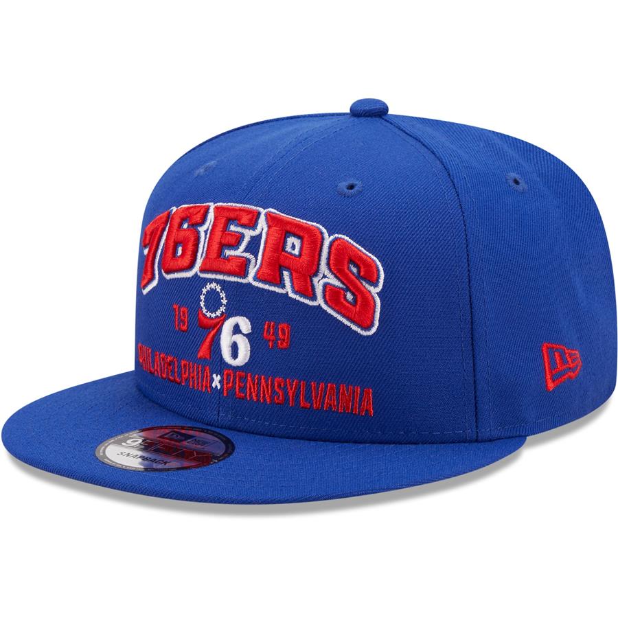 Philadelphia 76ers New Era Stacked 9FIFTY Snapback Hat - Royal