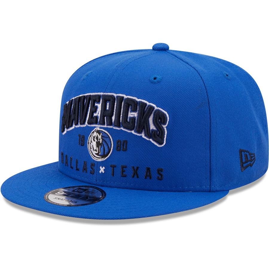 Dallas Mavericks New Era Stacked 9FIFTY Snapback Hat - Blue