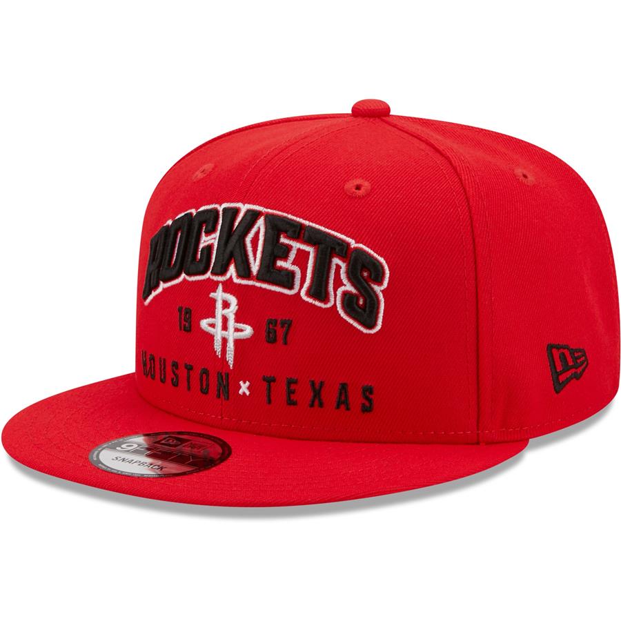 Houston Rockets New Era Stacked 9FIFTY Snapback Hat - Red