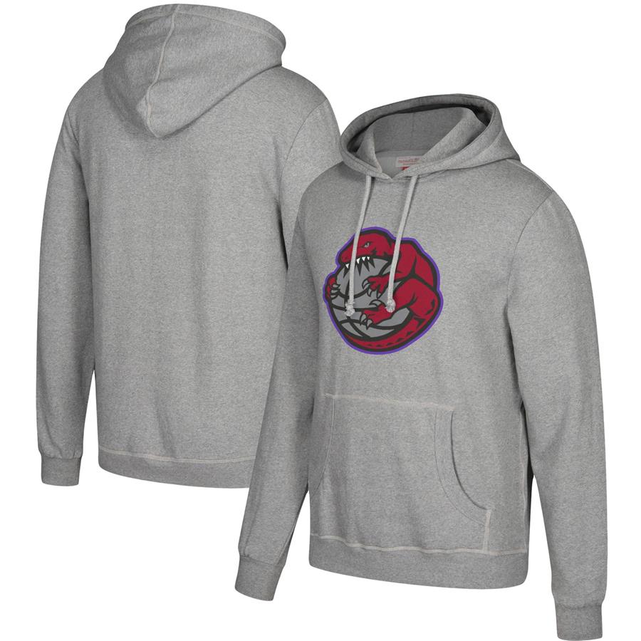 Toronto Raptors Mitchell & Ness Hardwood Classics Throwback Logo Pullover Hoodie - Gray