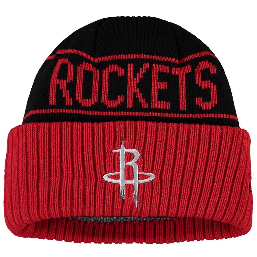 Houston Rockets New Era Reversible Cuffed Knit Hat - Red