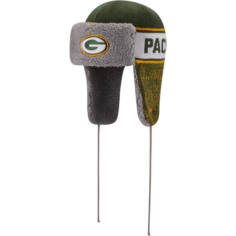 Green Bay Packers New Era Trapper Knit Hat - Green