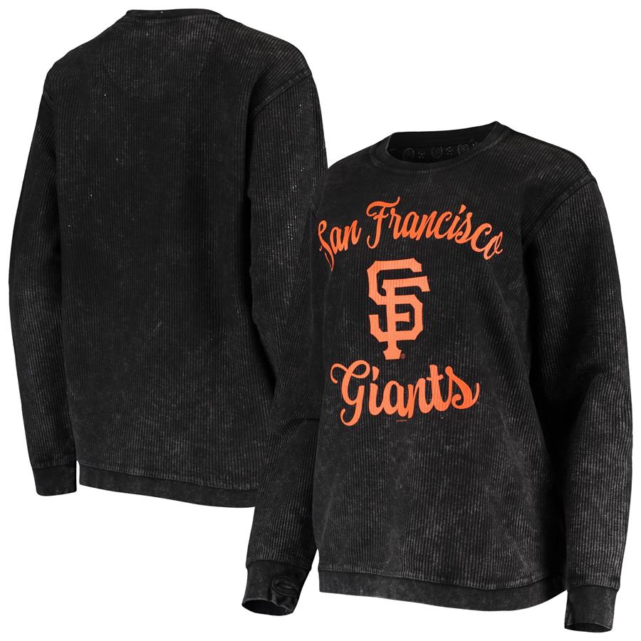 San Francisco Giants G-III 4Her by Carl Banks Women's Script Comfy Cord Pullover Sweatshirt - Black