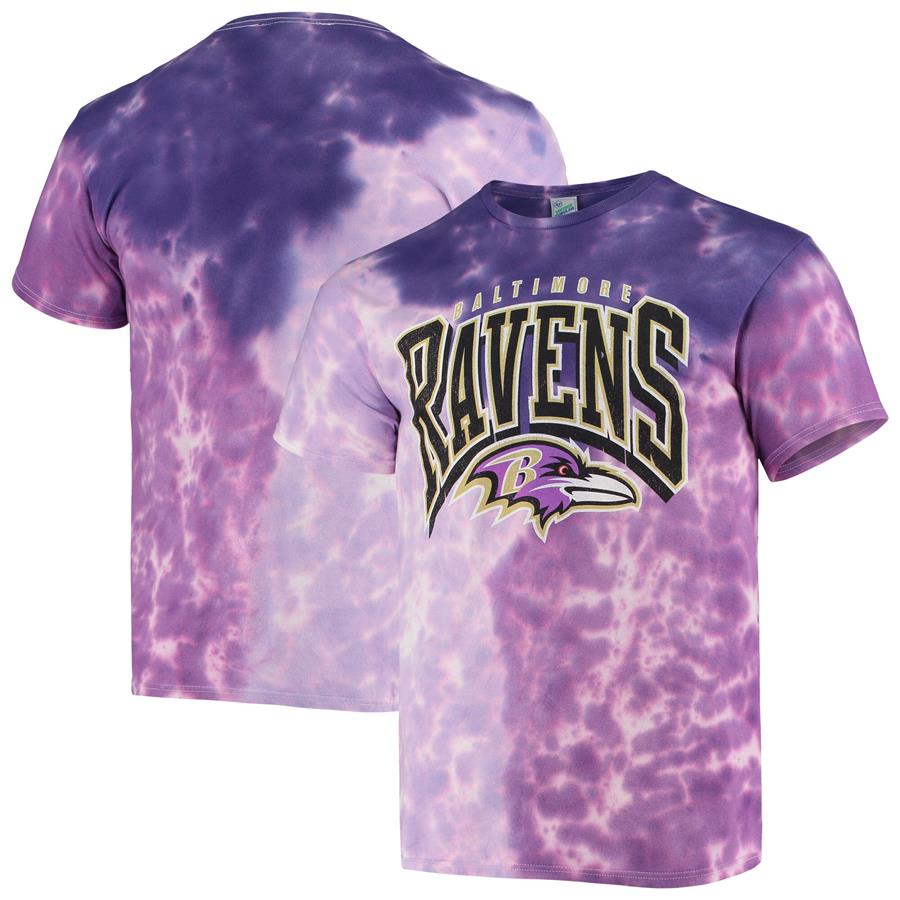 Baltimore Ravens '47 Tie Dye Vintage Tubular T-Shirt - Purple
