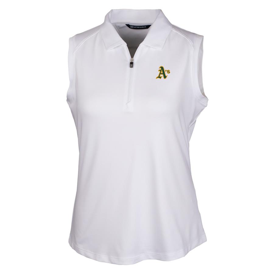 Oakland Athletics Cutter & Buck Women's Forge Sleeveless Polo - White