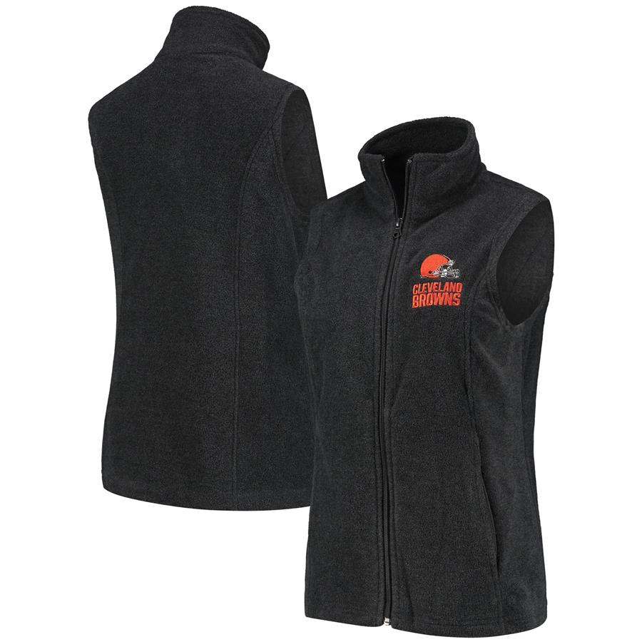 Cleveland Browns Women's Houston Fleece Full-Zip Vest - Charcoal