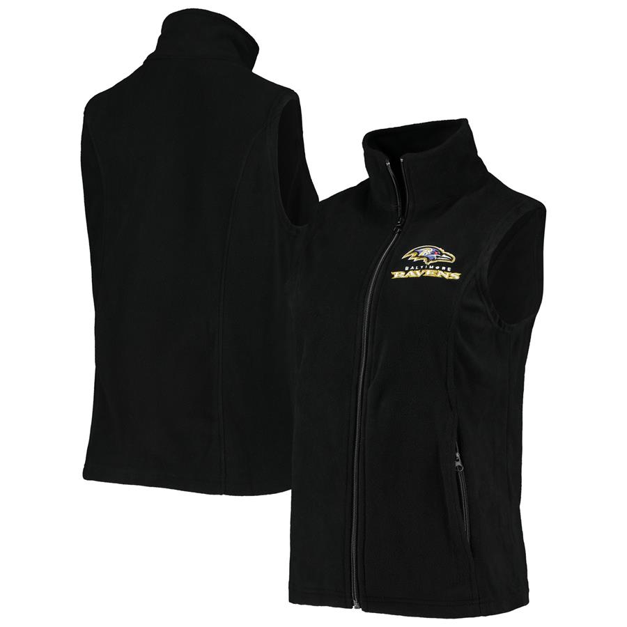 Baltimore Ravens Women's Houston Fleece Full-Zip Vest - Black