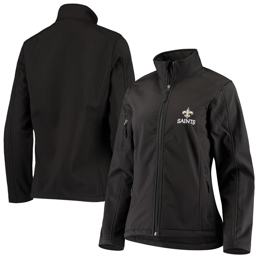 New Orleans Saints Women's Full-Zip Sonoma Softshell Jacket - Black