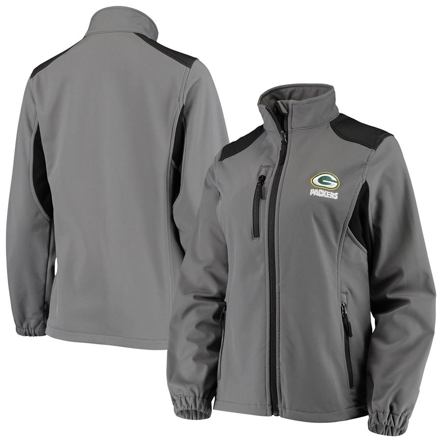 Green Bay Packers Dunbrooke Women's Softshell Fleece Full-Zip Jacket - Gray