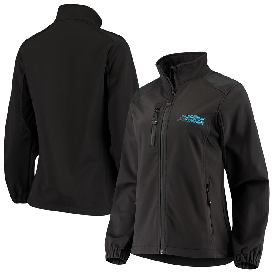 Carolina Panthers Dunbrooke Women's Softshell Fleece Full-Zip Jacket - Black