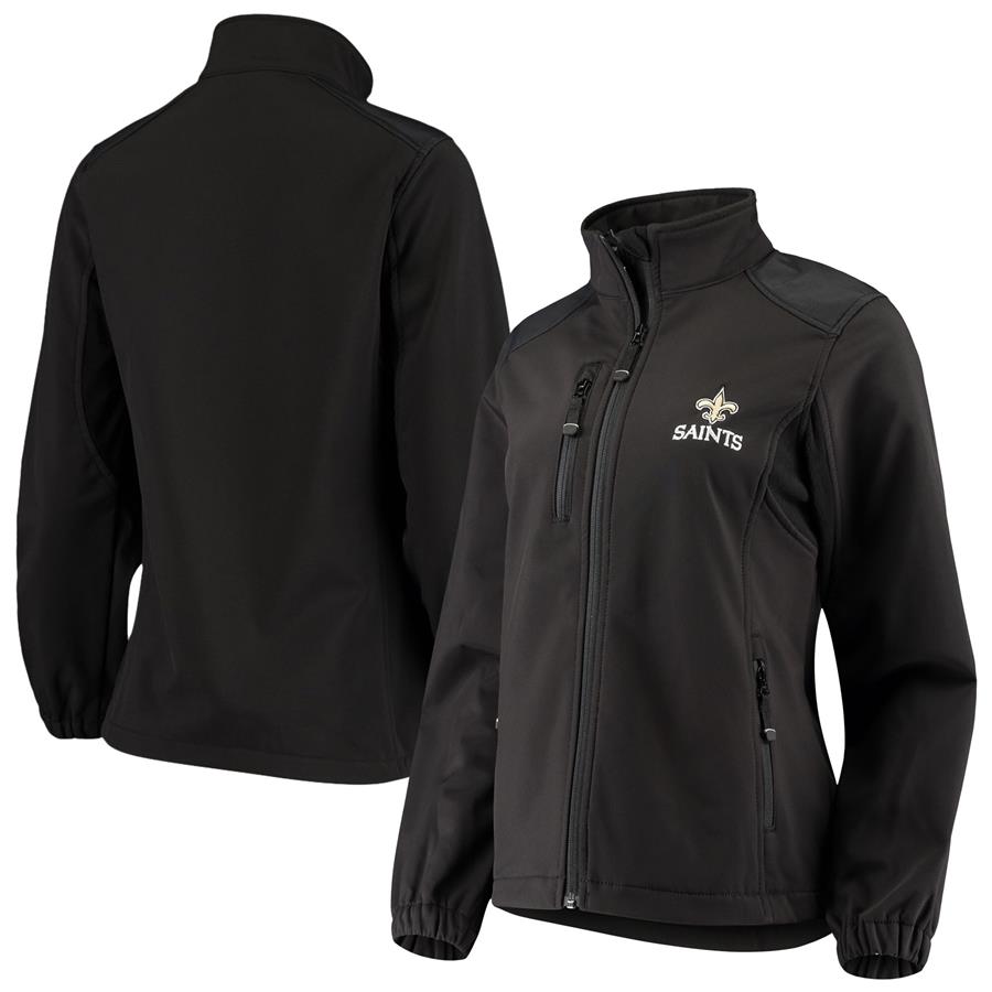 New Orleans Saints Dunbrooke Women's Softshell Fleece Full-Zip Jacket - Black