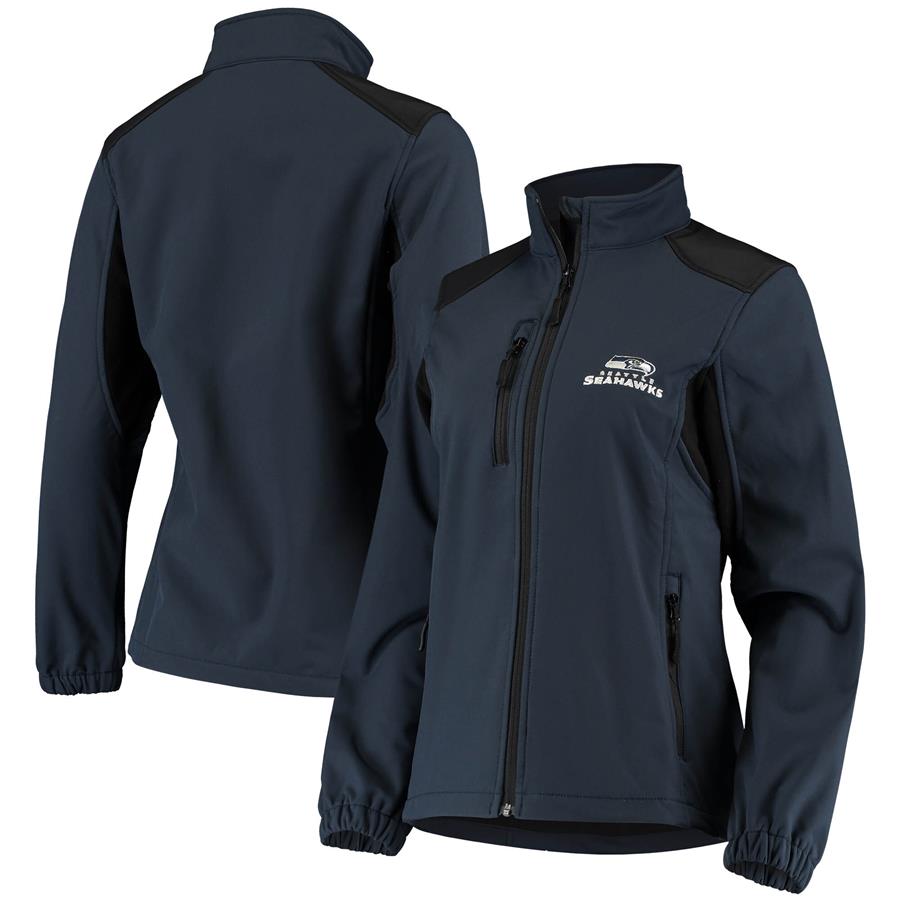 Женская куртка на молнии Seattle Seahawks Dunbrooke Softshell Fleece (тёмно-синий)