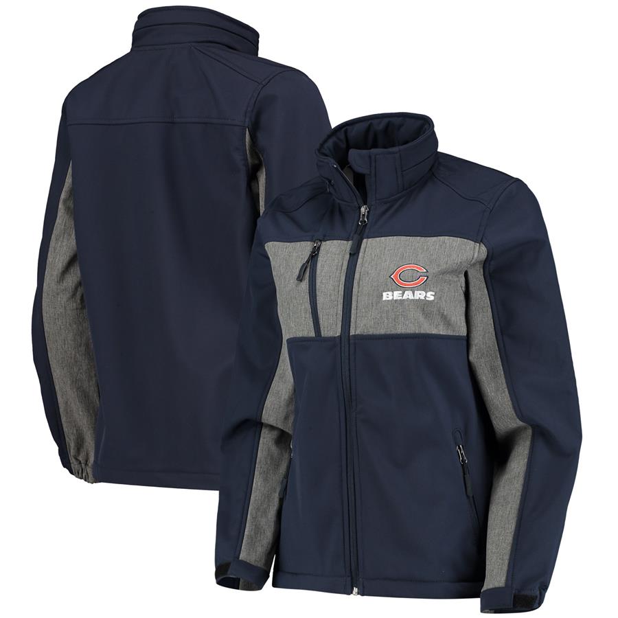 Chicago Bears Dunbrooke Women's Zephyr Softshell Full-Zip Jacket - Navy