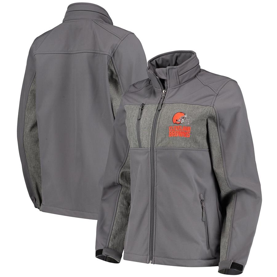 Cleveland Browns Dunbrooke Women's Zephyr Softshell Full-Zip Jacket - Charcoal