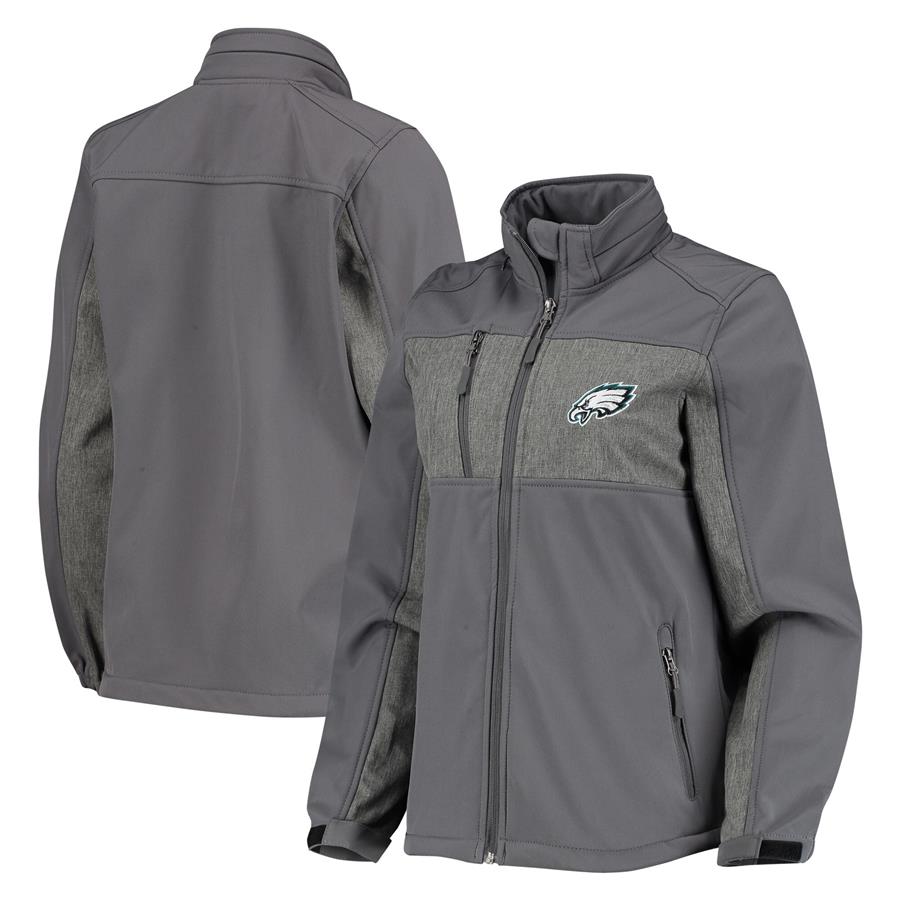 Philadelphia Eagles Dunbrooke Women's Zephyr Softshell Full-Zip Jacket - Charcoal